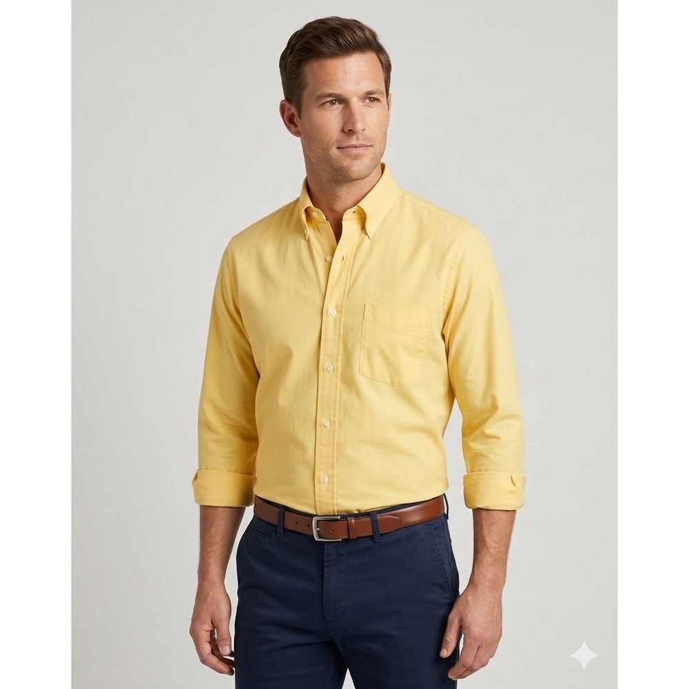 Croft & Barrow Mens Classic Fit True Comfort Stretch ButtonDown Shirt Yellow15.5